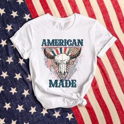 american made shirt, retro 4th of july shirt, red white and blue shirt, western america shirt, western fourth of july