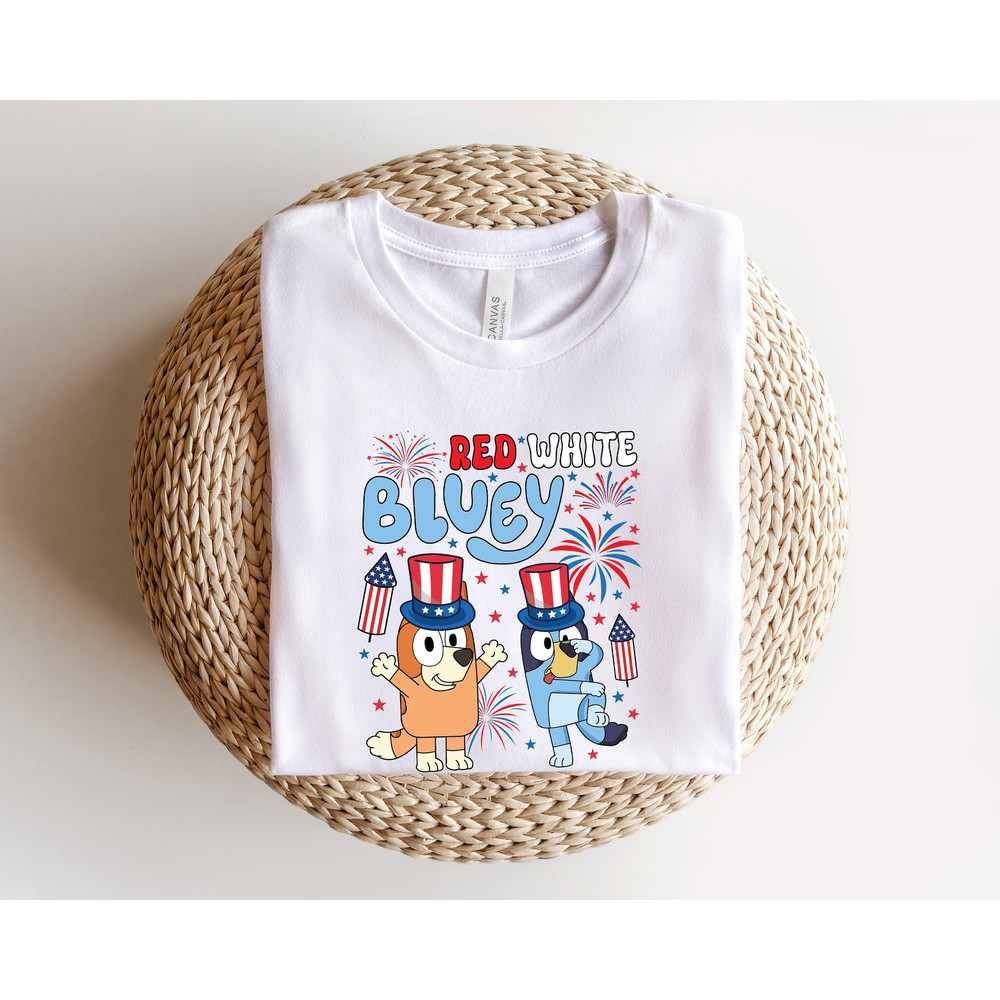 Red White Bluey Shirt For 4th of July, Bluey Fourth of July Tee, Independence Day Shirt, Bluey Party In The USA Shirt.jpg