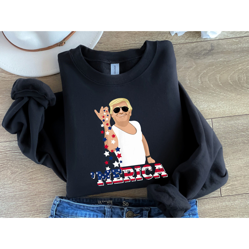 Trump 'Merica T-shirt, Trump Bae Funny 4th of July Shirt, Trump Salt 4th Of July Shirt, Salt Bae Style Funny 4th of July Trump Tee.jpg