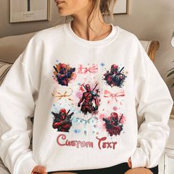 deadpool coquette shirt, deadpool family shirt, superhero coquette aesthetic, girlie girl shirt, avengers coquette shirt