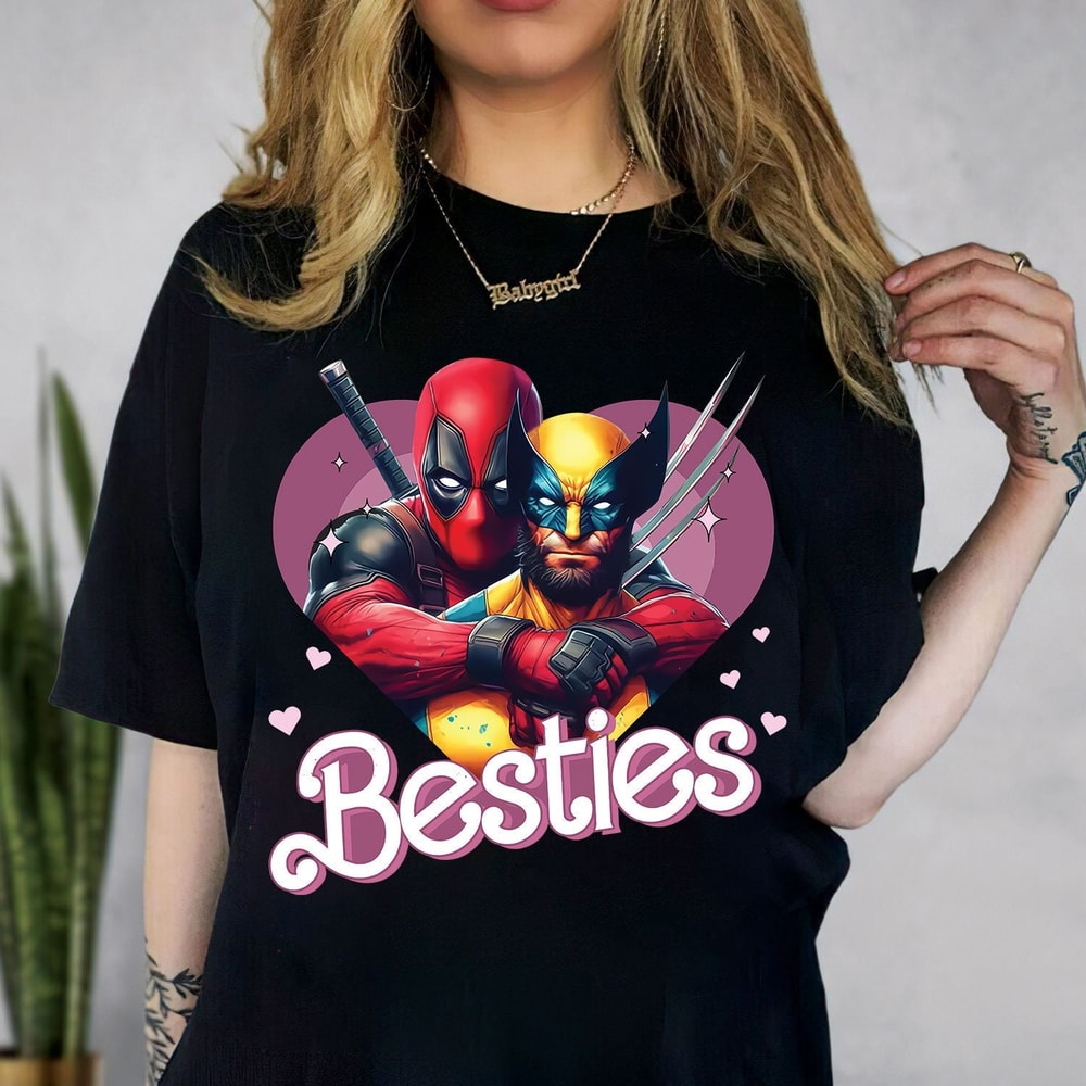 Cute Deadpool Wolverine Besties Forever Comfort Color Shirt, Deadpool Wolverine Shirt, Superhero Best Friends Shirt, Men's and Women's 3.jpg
