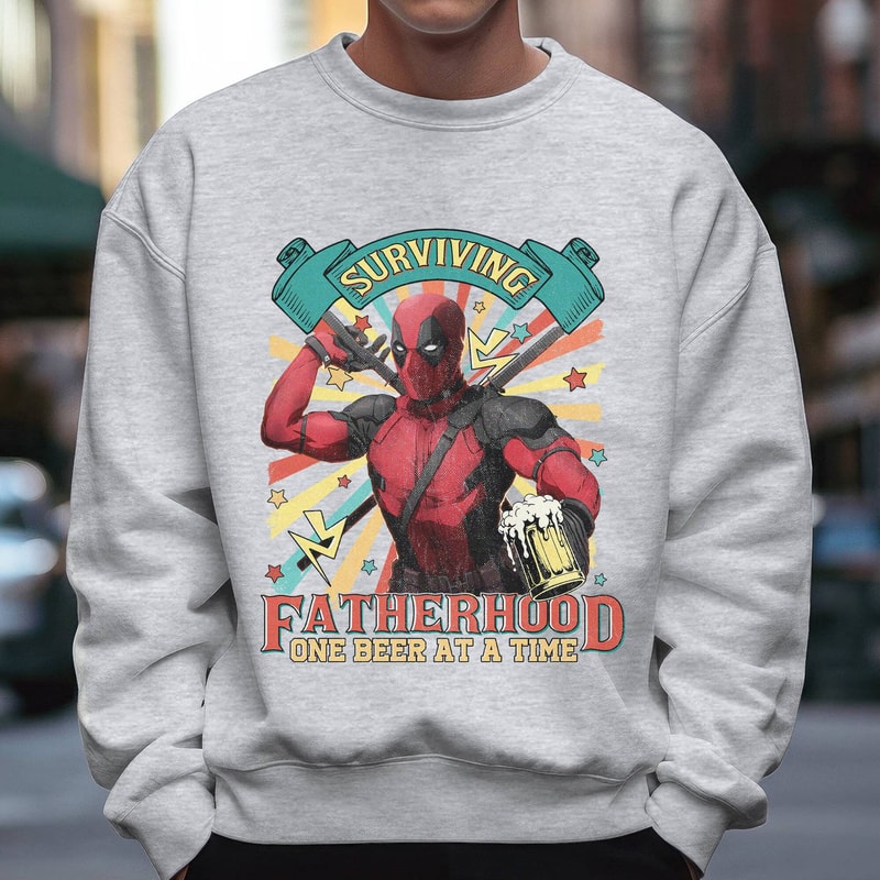 Deadpool Dad Surviving Fatherhood One Beer At A Time Father's Day Shirt Dadpool Superhero Family Shirt Gift For Dad.jpg