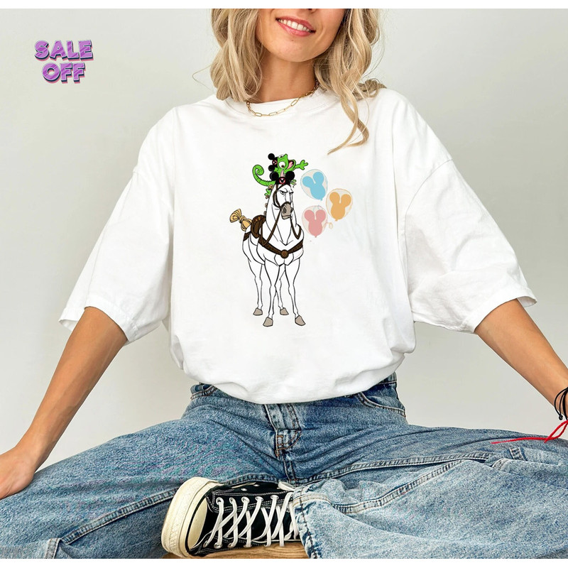 Disney Pascal And Maximus with Mickey Balloon T-Shirt, Cute Pascal Rapunzel Shirt, Disneyland Family Vacation Shirt,Disney Matching Birthday.jpg