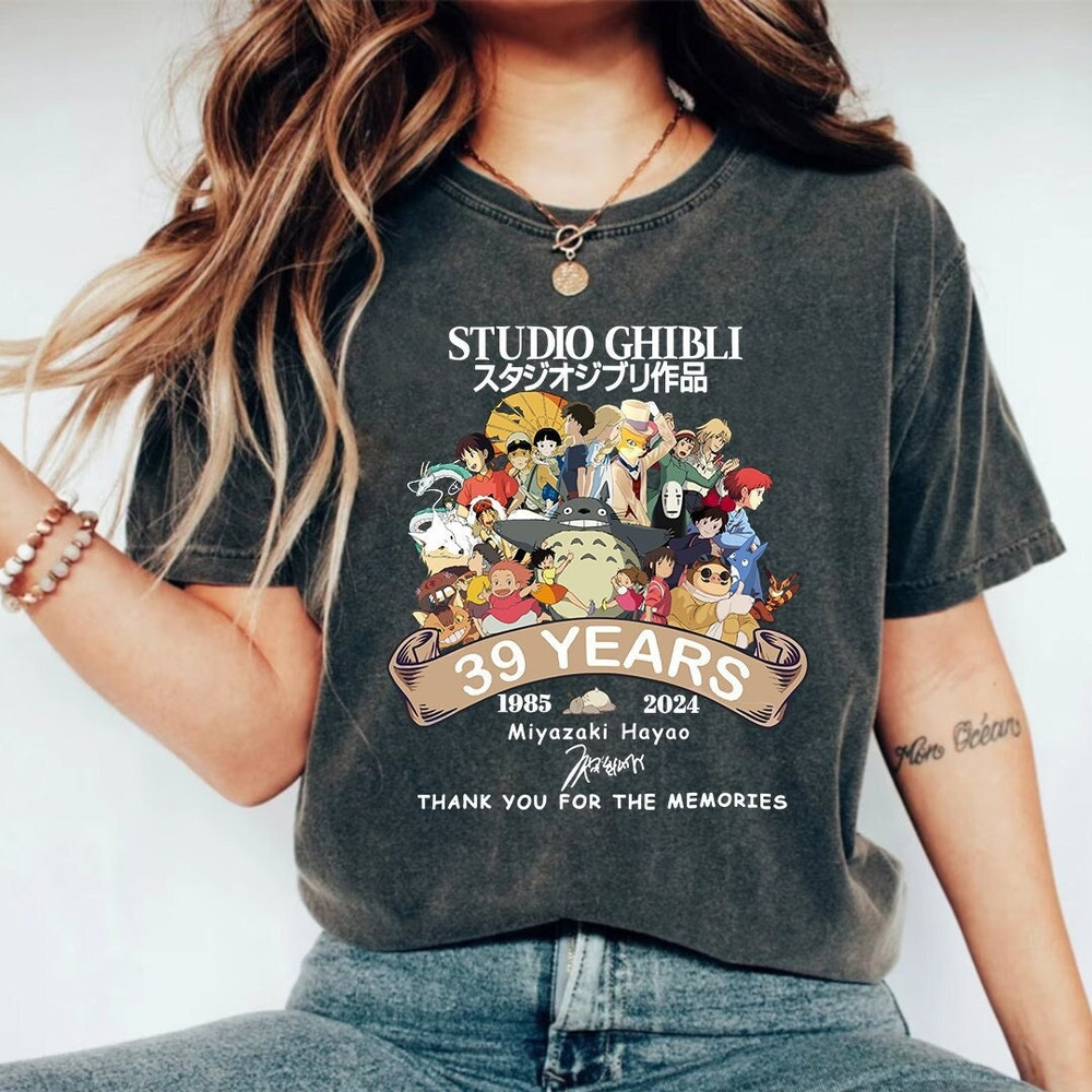 Spirited Away Studio Ghibli Shirt, Miyazaki Hayao, Studio Ghibli 39 Years 1985 – 2024 Thank You For The Memories Shirt.jpg
