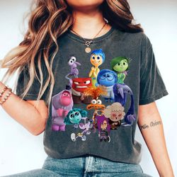 emotions inside out characters comfort colors shirt, joy disgust fear sadness anger shirt, pixar inside out movie