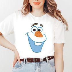 disney frozen olaf shirt, cute olaf big face cartoon t-shirt, frozen princess elsa shirt, magic kingdom, disney family t