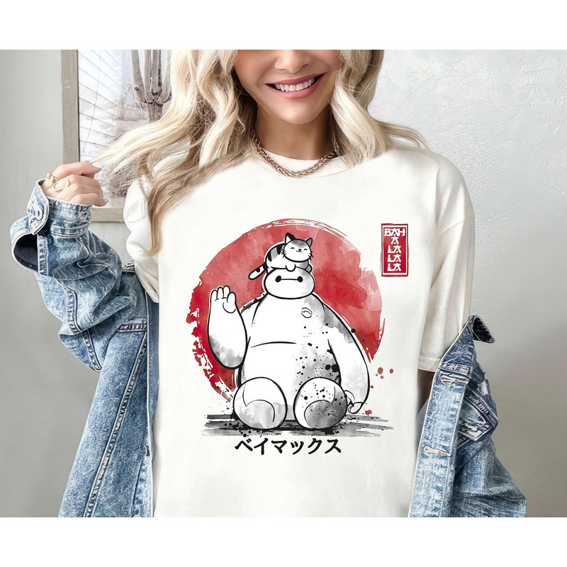 Lovely Bah A La La La Disney Baymax With Cat Shirt, Baymax Disney T-shirt, Baymax With Cat Tee, Funny Disney Outfit, Disney Family Trip.jpg