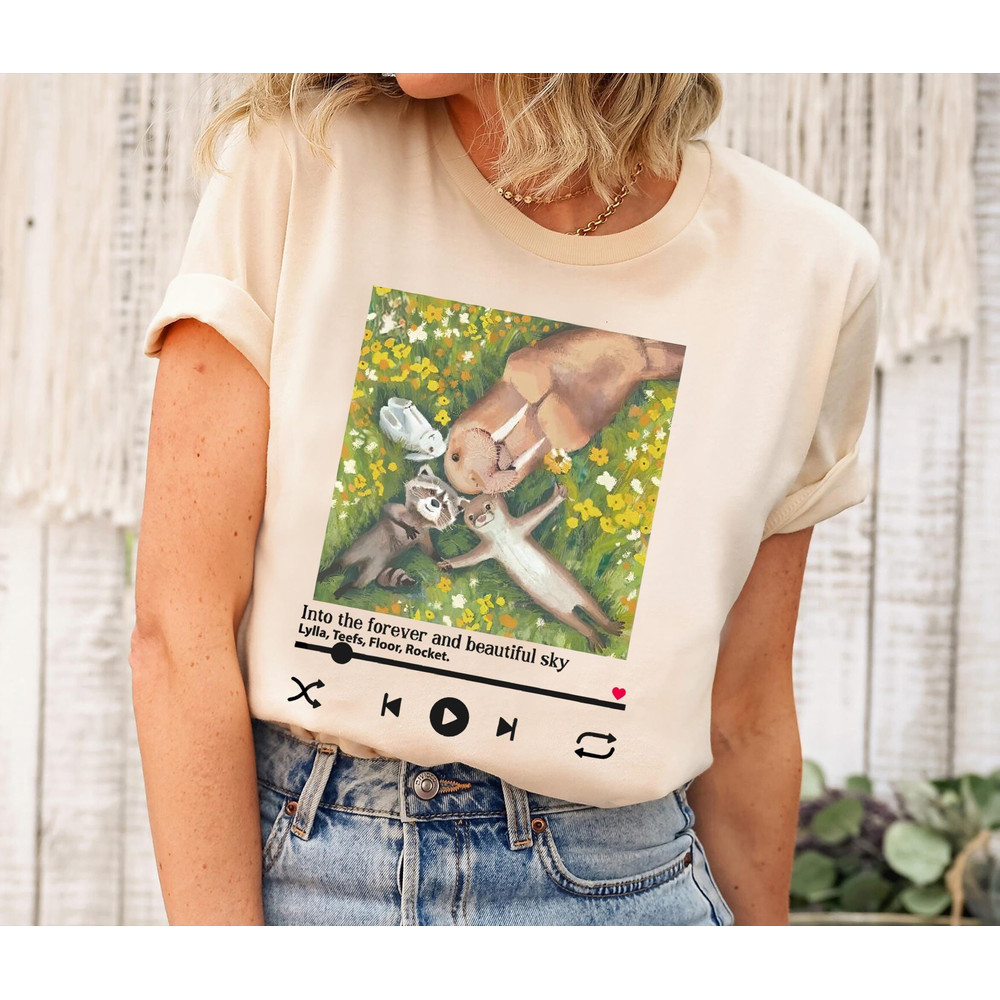 Retro Disney Into The Forever And Beautiful Sky Shirt, Floral Lylla Rocket Floor T-shirt, Galaxy Tee, Magic Kingdom, Disney Family Trip.jpg