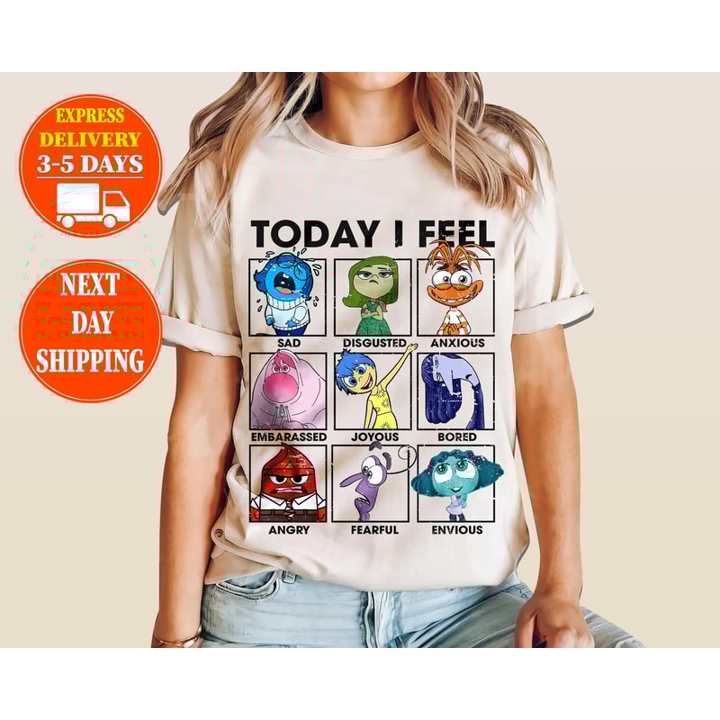 Inside Out Characters Shirts, Inside Out Sweatshirt, Inside Out Group Matching, Inside Out Family Party, Joy Sadness Fear Anxiety Shirt 1.jpg