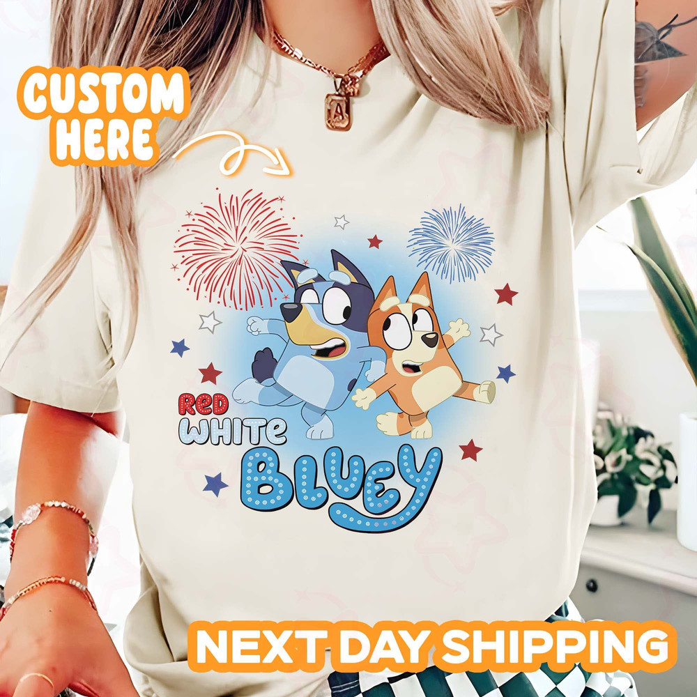 Red White & Blue Dog Shirt, Happy 4th of July Sweatshirt, Independence Day Shirt, American Flag Tee, Gift For Kids.jpg