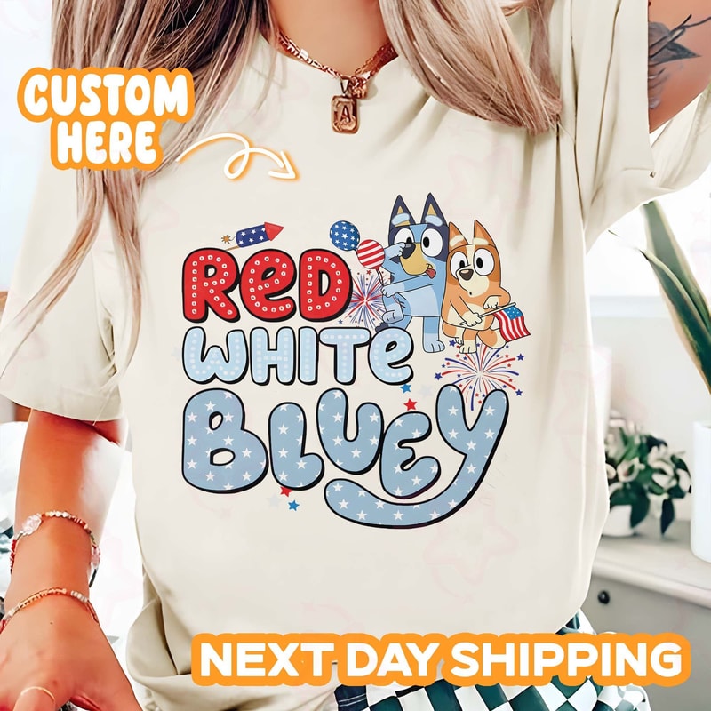 Red White Blue Dog Shirt, Blue Dog Bingo Sweatshirt, Independence Day Shirt, American Flag Tee, Gift For Kids.jpg
