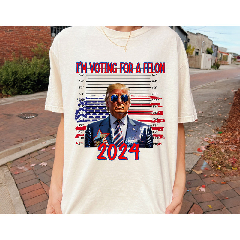 Trump I'm Voting for a Felon Shirt, Trump 2024 Shirt, Republican Gift, Proud Republican Shirt, Political Sweatshirt, Trump Mugshot Tee.jpg