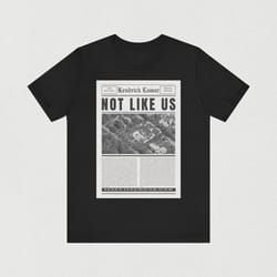 kendrick lamar they not like us t shirt, vintage newspaper lyric, kdot, kendrick lamar shirt, euphoria, hip hop merch, v