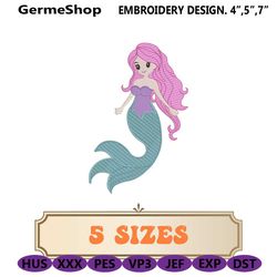 Mermaid Embroidery Designs 5 Sizes, Princess Embroidery Design Machine Embroidery, 62