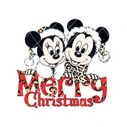 Leopard Mickey Minnie Merry Christmas SVG