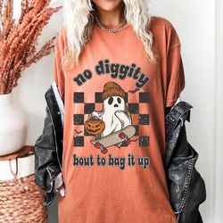 No Diggity Bout To Bag It Up Oversized Vintage T Shirt, Halloween Shirt, Comfort Colors Tee