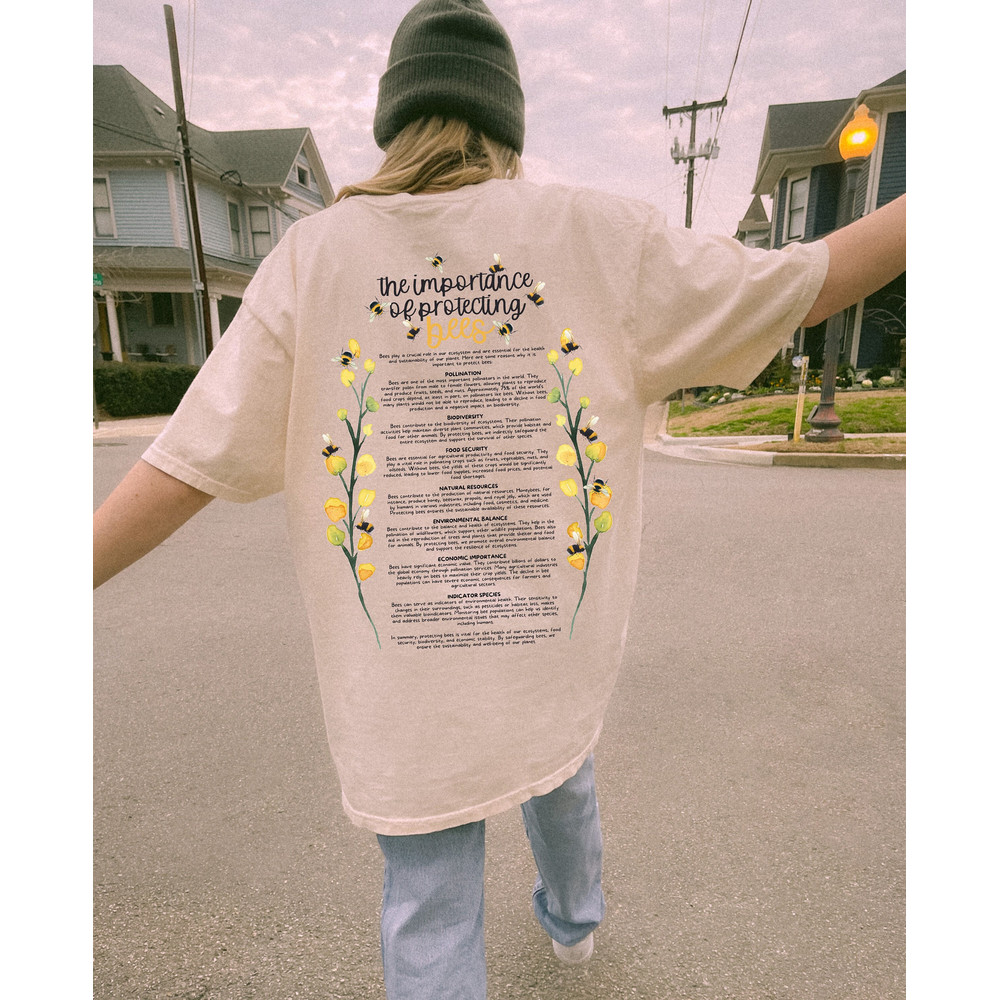 The Importance Of Protecting Bees Aesthetic Cottagecore Shirt, Comfort Colors Cottagecore Shirt, Save The Planet Wildlife Oversized T-Shirt-1.jpg