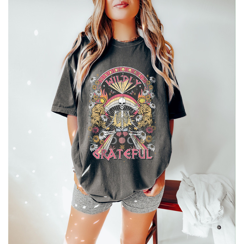Wildly Grateful Skeleton Vintage Shirt, Grateful Vintage Shirt, Wildly Grateful Concert Shirt, Comfort Colors, Skeleton Dead Shirt Tiger.jpg