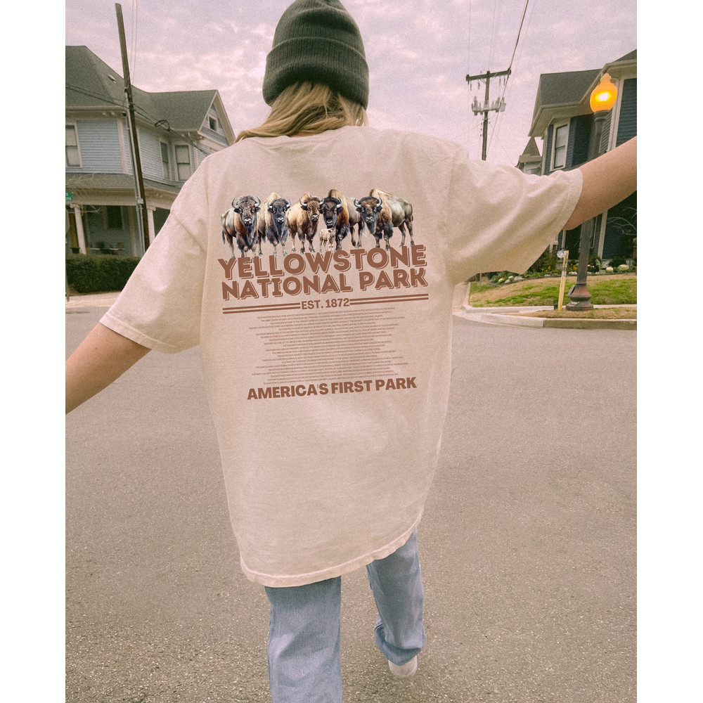 Yellowstone National Park Est 1872 Oversized TShirt, Comfort Colors Tshirt, Camping Nature Aesthetic Shirt, Yellowstone National Park Shirt-2.jpg