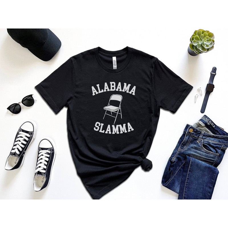 Alabama Slamma Shirt, White Folding Chair, Alabama Brawl, Montgomery Alabama, Unisex Shirt, River Boat Brawl, Alabama Fight, Boat Fight.jpg