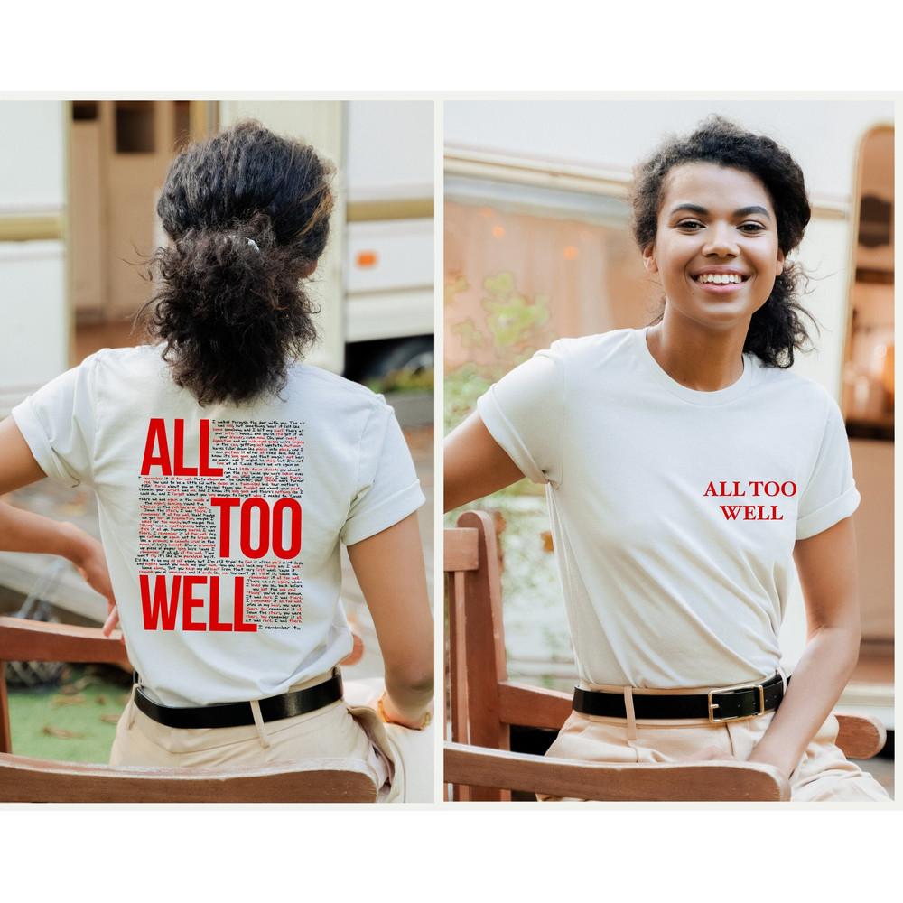 All Too Well Taylor's Version T- Shirt Two Side Printed, Taylor New Album 2023 Merch, Taylor's Version Shirt, New Music Song Gift For Fan.jpg