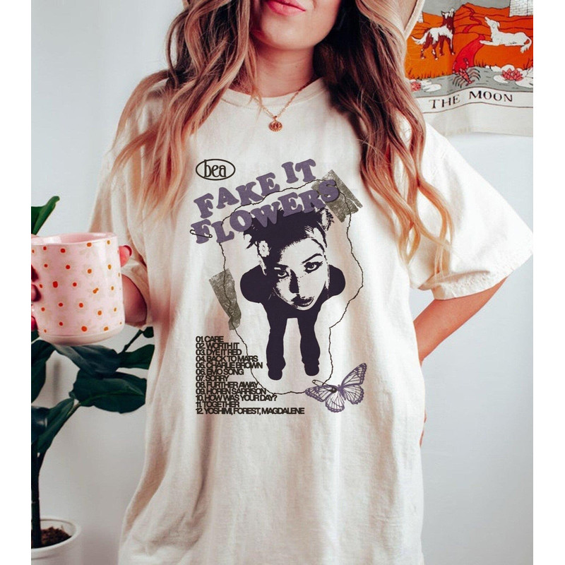 Beabadoobee Unisex T-Shirt - Fake It Flowers Album - Music Graphic Tee - Poster Shirt.jpg