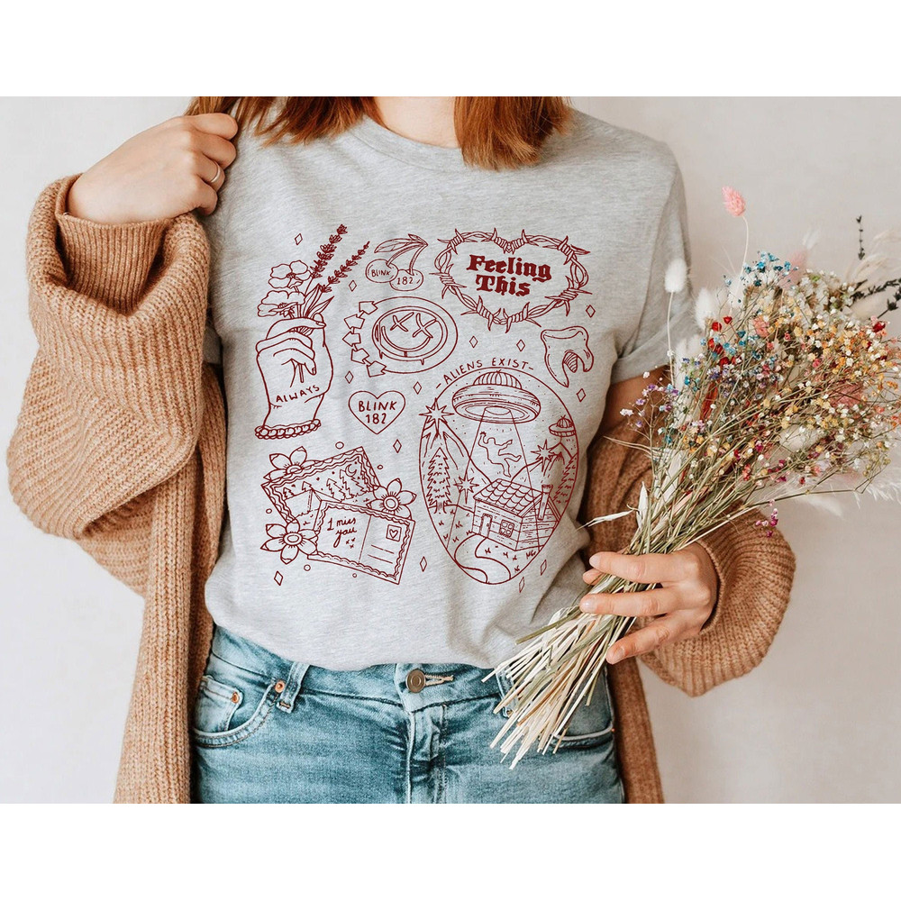 Blink-182 Doodle Art Shirt, Blink 182 Shirt, Blink 182 Vintage Lyric Album Song Music Pop Punk Shirt.jpg