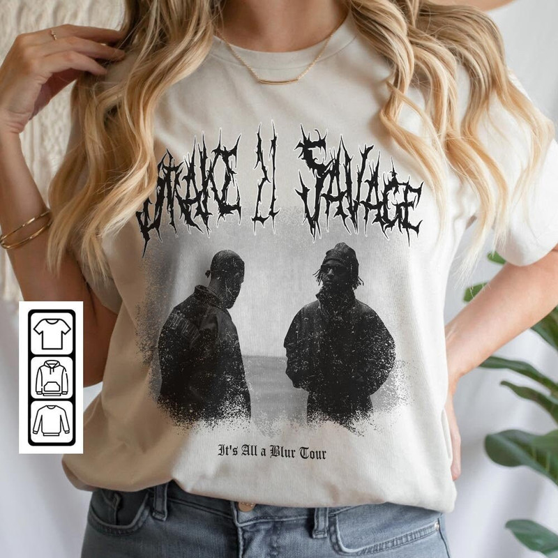 Drake 21 Savage Rap Graphic Shirt, Drake 21 Savage Shirt, It's All a Blur Tour Merch, Drake 21 Savage Graphic Tee.jpg