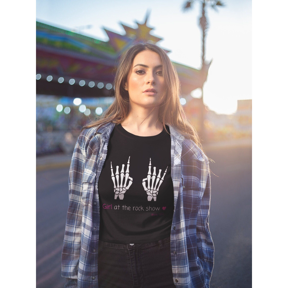 Girl At The Rock Show Skeleton Cotton Tee.jpg