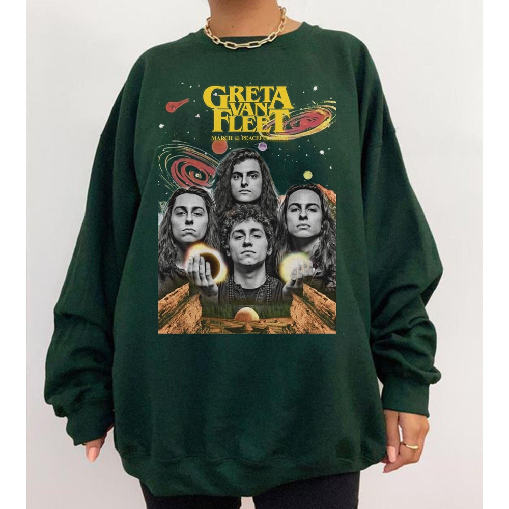 Greta Van Fleet Shirt, Greta Van Fleet Merch, Greta Van Fleet Tshirt, Retro Greta Van Fleet Shirt, Dream In Gold Tour 2023 Tee.jpg