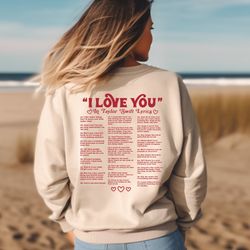 i love you taylor lyrics sweatshirt, swiftie merch hoodie, taylor swiftie gifts hoodie