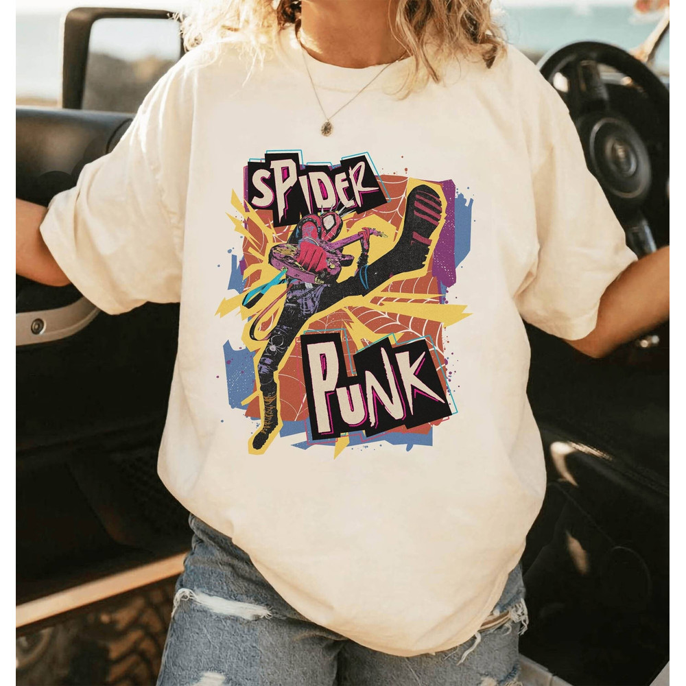 Vintage 90s Spider Punk Shirt Retro Spiderman Comic Shirt Spider-Man Across the Spider-Verse Shirt Superhero Shirt.jpg