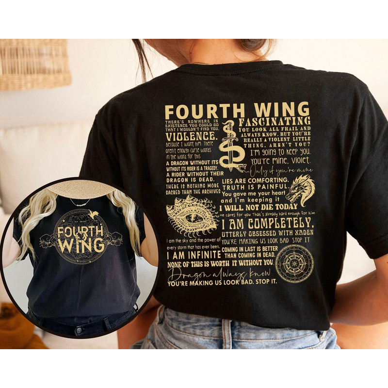 Vintage Fourth Wing Rebecca Yarros Violet Sorrengail Shirt Rebecca Tee Basgiath War College Shirt Bookish 2 Side Sweatshirt Gifts for Reader.jpg
