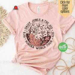 wildflower cottagecore aurora concert shirt, retro daisy jones merch, six band tshirt