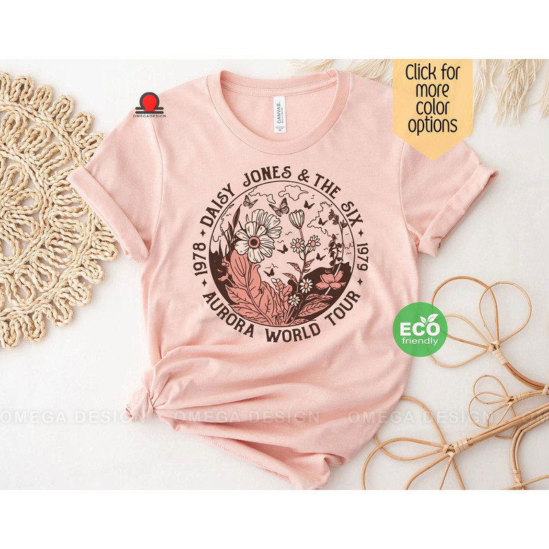 Wildflower Cottagecore Aurora Concert Shirt, Retro Daisy Jones Merch, Six Band Tshirt, Book Lover Shirt, Daisy Jones the Six Bookish Tee.jpg
