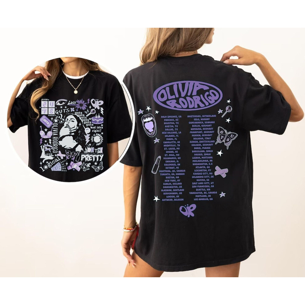 GUTS World Tour 2-sides shirt, 2024 Guts tour shirt, Rodrigo T-shirt, Concert shirt, Girls Concert t-shirt, Pop concert shirt 3.jpg