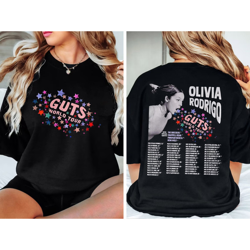 GUTS World Tour 2-sides shirt, 2024 Guts tour shirt, Rodrigo T-shirt, Concert shirt, Girls Concert t-shirt, Pop concert shirt A015.jpg