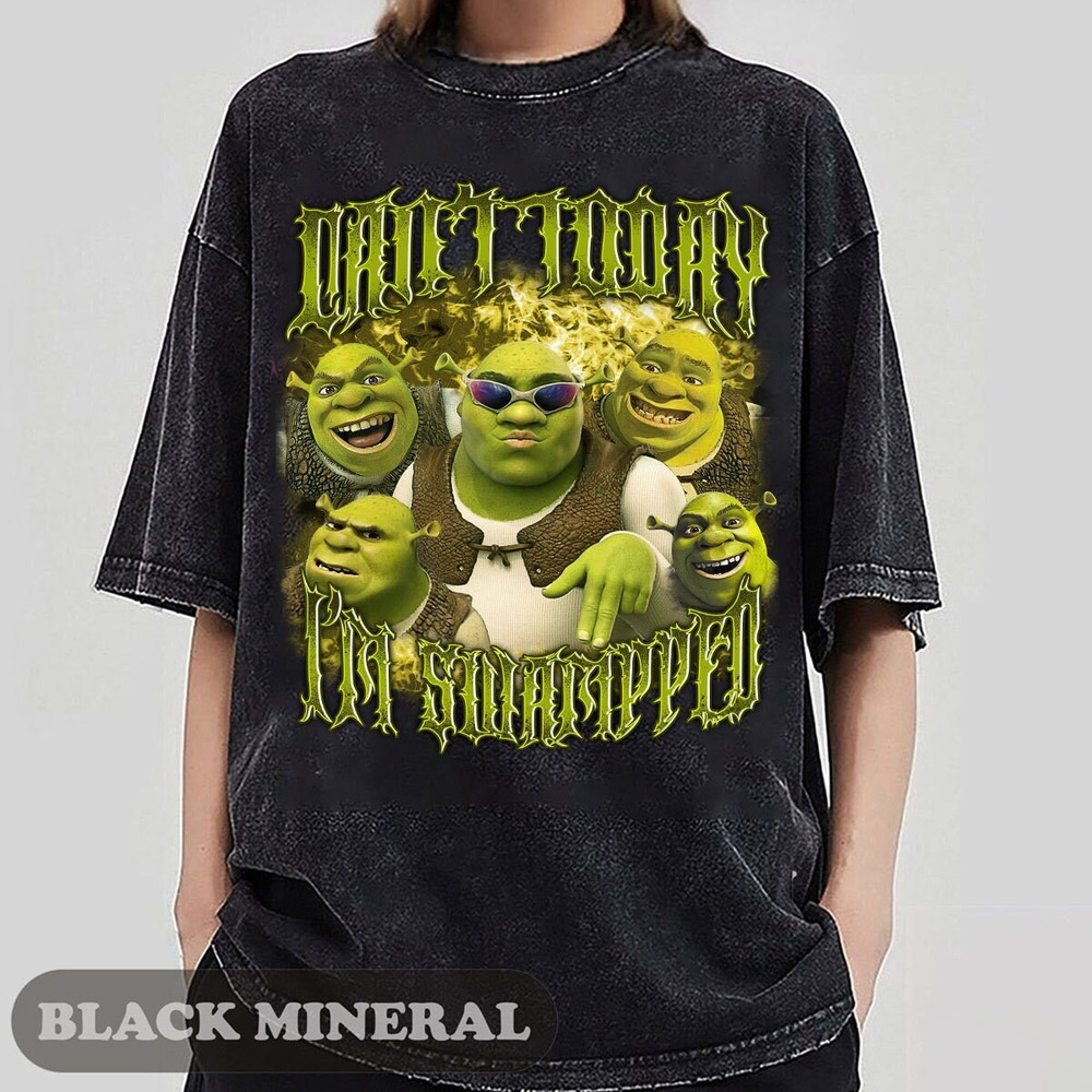Can't Today I'm Swamped Vintage Bootleg Shirt, Retro Shrek Metal Style shirt, Disney Fiona Princess, Shrek and Fiona, Sassy Shrek Shirt.jpg