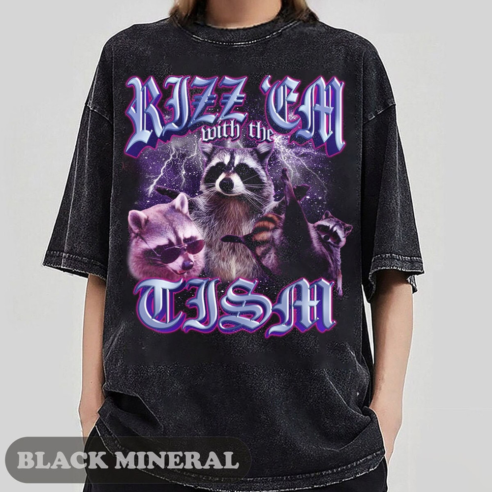 Rizz Em With The Tism Retro Shirt, Autism Awareness Raccoon Meme Tee, Even Baddies Get Saddies , In My Feral Era howling at the Moon Shirt.jpg