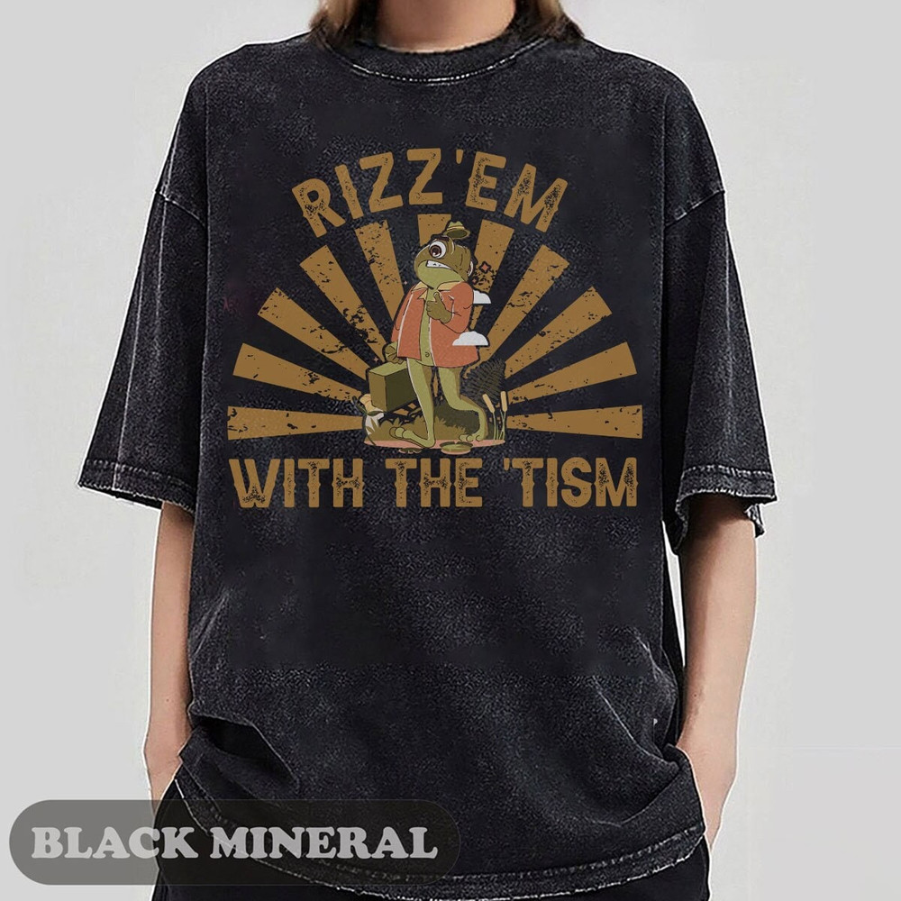 Rizz Em With The Tism Shirt, Rizz Em with The Tism Funny Shirt, Rizz Em Trending Shirt, Love Animal Shirt, Frog Rizz Em With The Tism Shirt.jpg