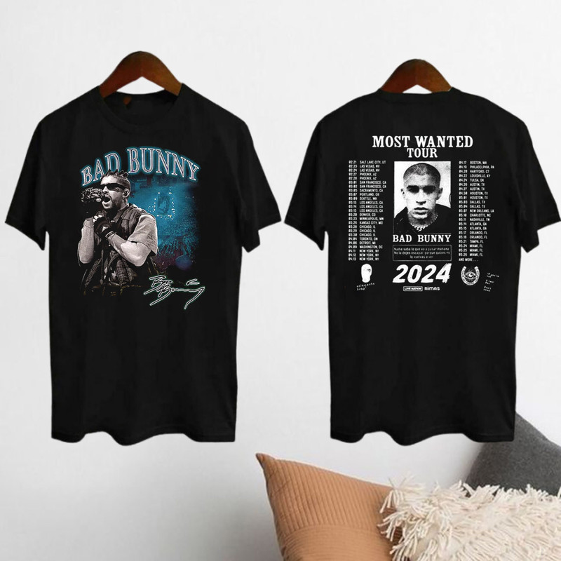 Bad Bunny Signature Shirt, 2024 Most Wanted Tour Bad Bunny Shirt, Bad Bunny Album Tee, Bad Bunny Merch, Nadie Sabe Lo Que Va A Pasar Manana.jpg