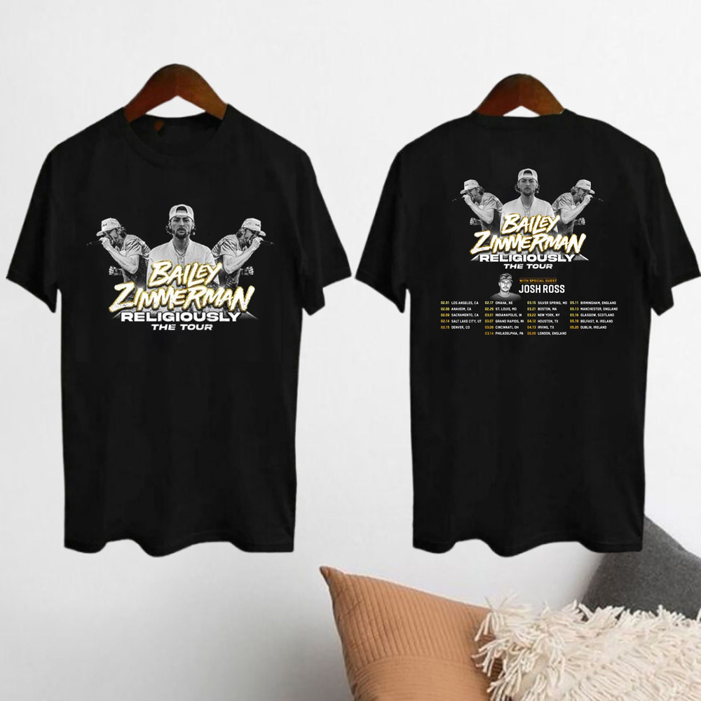 Bailey Zimmerman Religiously World Tour 2024 Shirt, Bailey Zimmerman Fan Shirt, Bailey Zimmerman Country Music Shirt, Bailey Zimmerman Merch.jpg