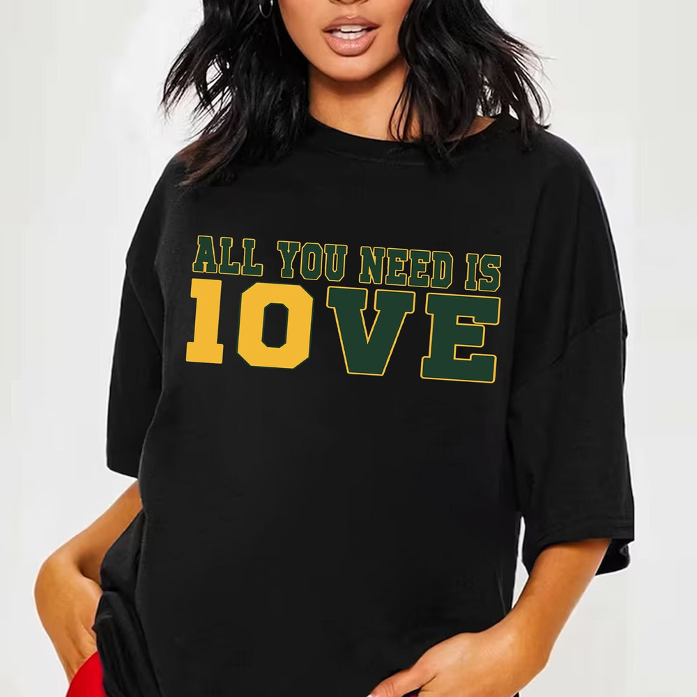 All You Need is Love Packers T-shirt, Unisex Shirt-Gift For Her, All You Need Is Jordan Love Football Crewneck Sweatshirt.jpg