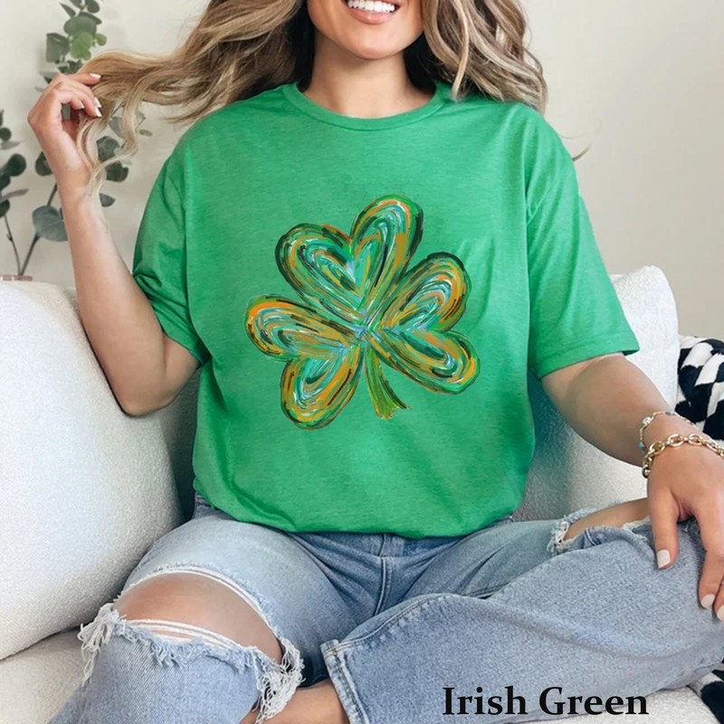 Cute St Patricks Four Leaf Clover Shirt Watercolor St Patrick Tshirt, St Patricks Day, Shamrock Sweatshirt, Gift For St Patricks.jpg