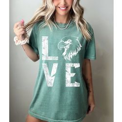 eagles t-shirt, comfort colors distressed team spirit tee, game day