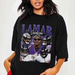 vintage 90s graphic style lamar jackson t-shirt, retro american football unisex t-shirt