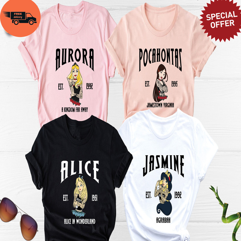 Disney Rocker Princess Shirt, Disney Punk Princess Shirt, Tattoo Disney Princess Shirt, Villains Princess Disney Shirt, Disney Trip Shirt 1.jpg