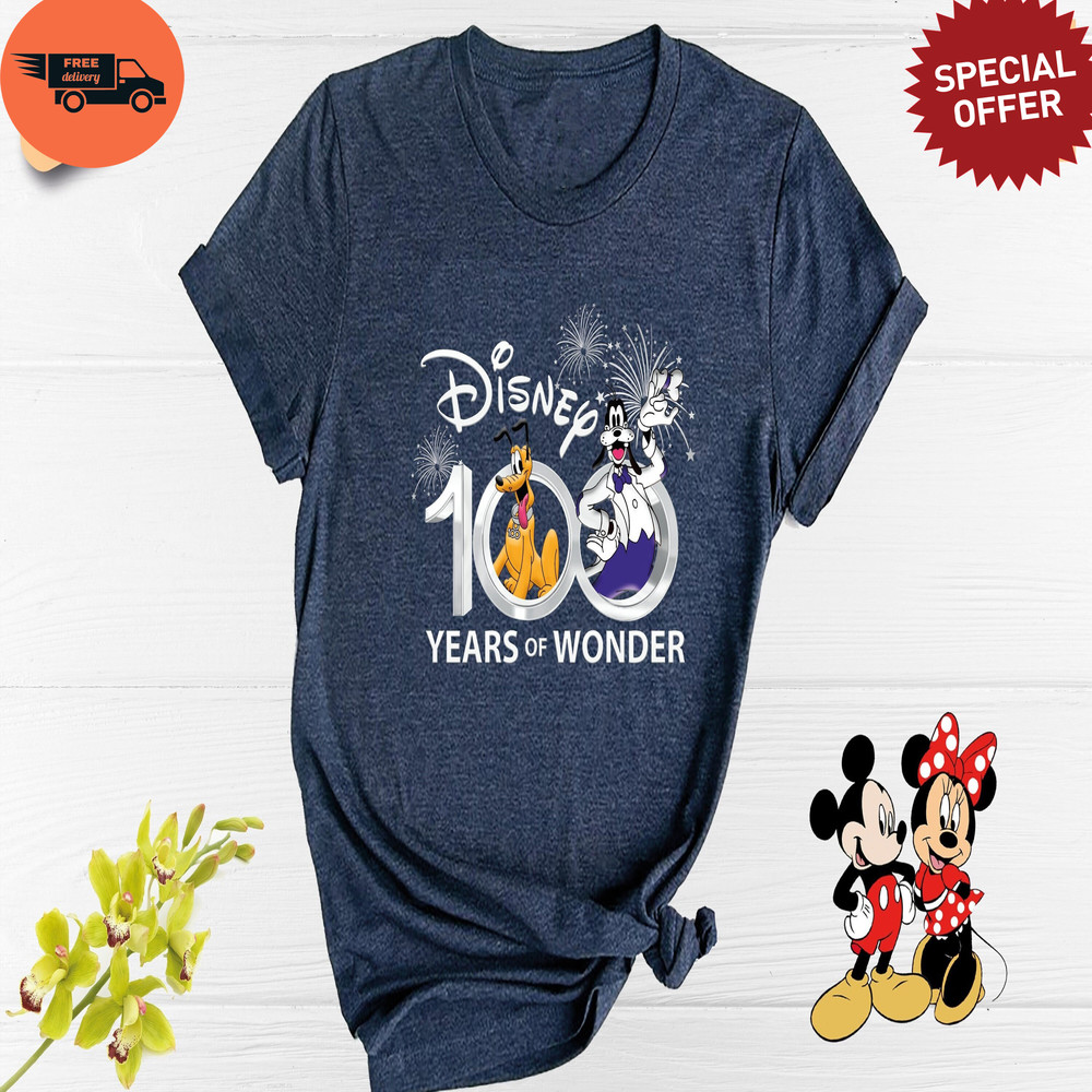 Goofy and Pluto Disney 100th Anniversary Shirt, Disney 100th Years Celebration Shirt, Disney 100 Years Of Wonder Shirt, Disney Anniversary.jpg