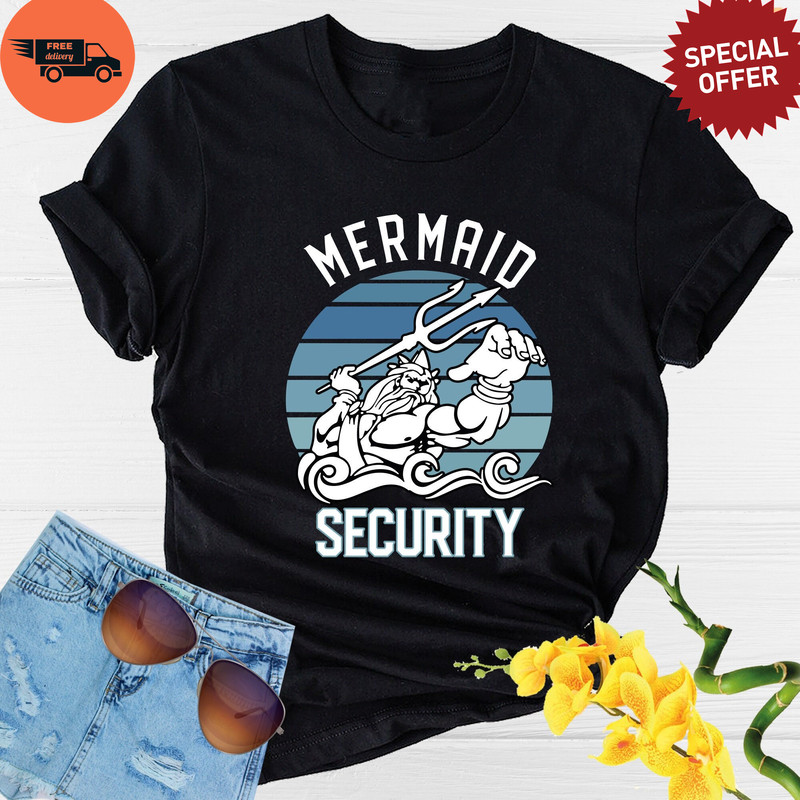 Mermaid Security Shirt, Merdad Shirt, Mermaid Dad Shirt, Mermaid Party Tee, Mens Mermaid Shirt, Boys Mermaid Shirt.jpg