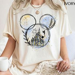 Disney Mickey Castle Shirt, Disney Watercolor Castle Shirt, Mickey Ears Shirt